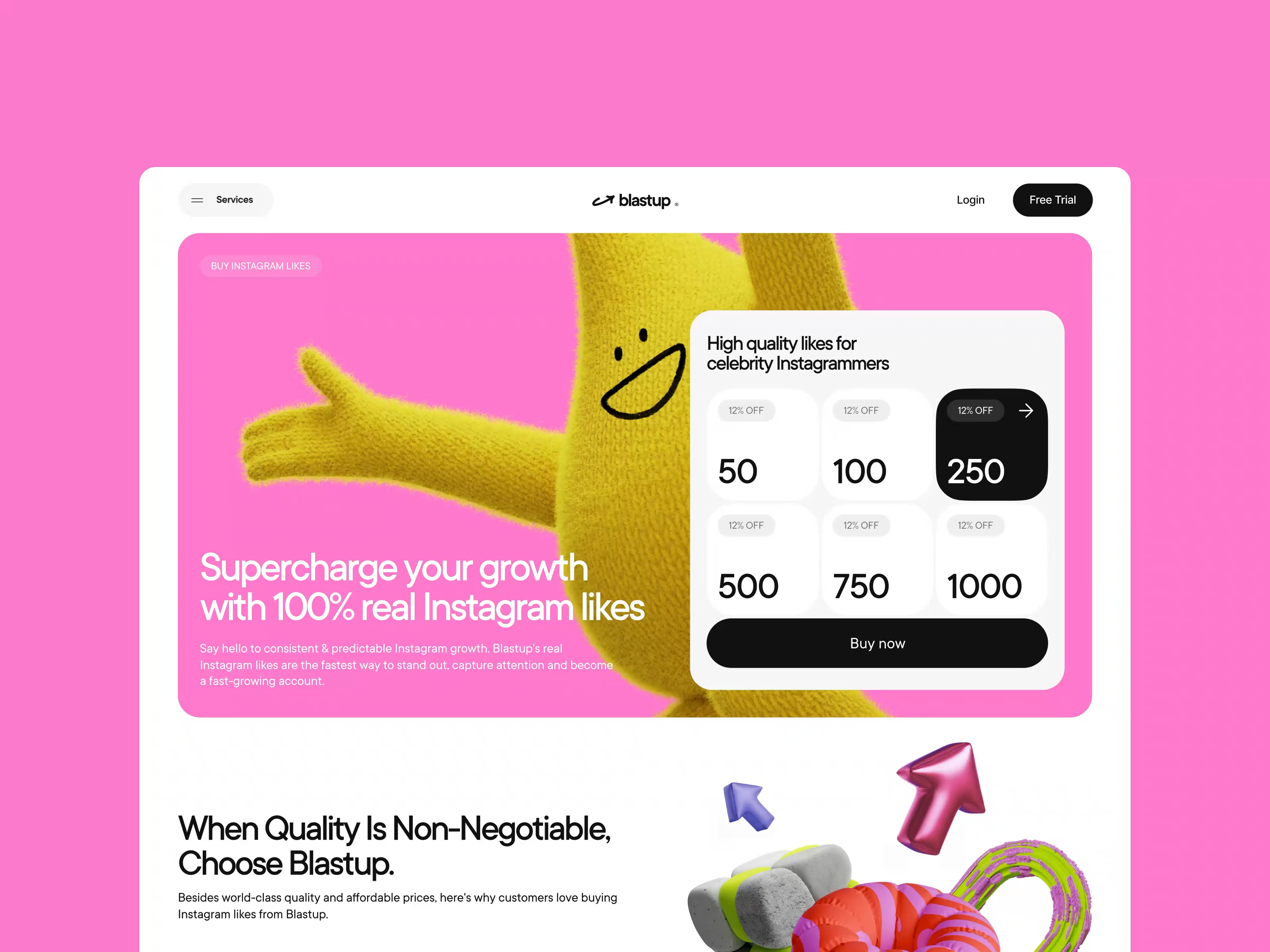 Example of Landing Page + Product Visuals