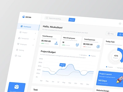 ADCAN - Project Management Dashboard admin admin interface admin theme administration analytics chart dashboard dashboard design data graph management management dashboard product design project project management stats ui uiux ux web app