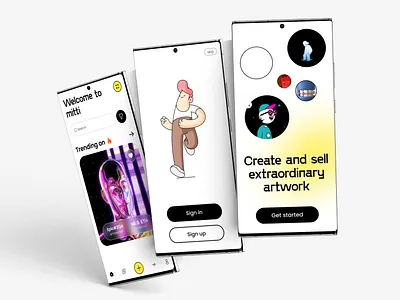 NFT Marketplace Mobile App appdesign art blockchain clean crypto currency design digital art ethereum figma resource marketplace minimal app mobile mobile app nft nft marketplace nft marketplace ui kit nft mobile app trending app ui ux