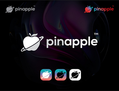 (🧷+🍎) pinapple logo design abstract alamgiritservice apple brand logo branding friendly fun identity ipad iphone logo logo design mac os pinapple playful space symbol tech technology