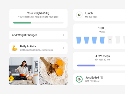 Food Tracking app – mobile app concept activity app app design components food food tracking mobile recipes tracker