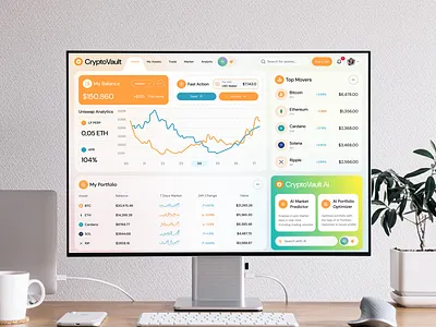 CryptoVault branding color crypto dashboard design latest new trend