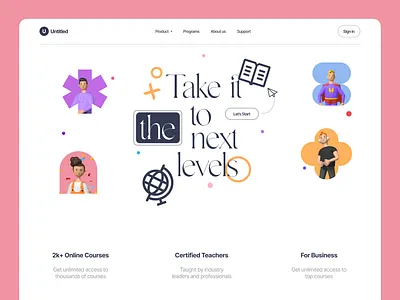 Educational Site Hero Section 3d branding herosection landing page ui website