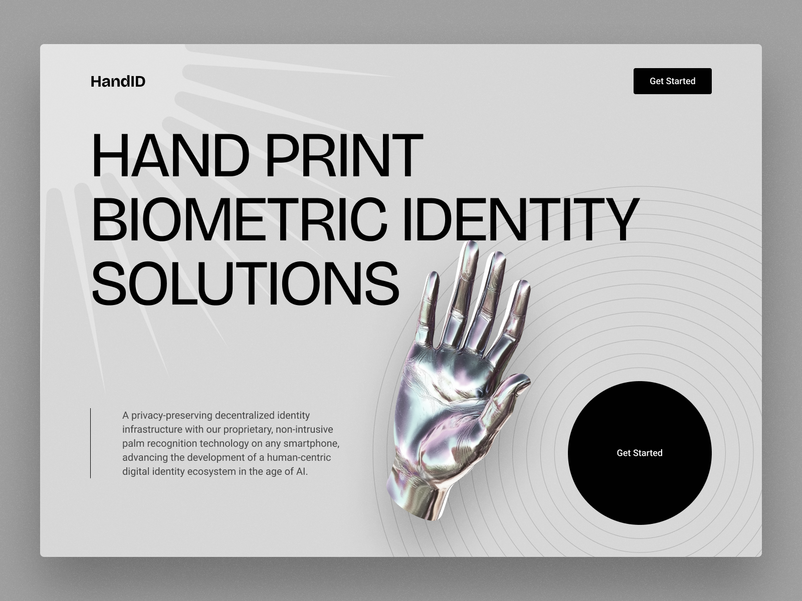 Example of UI design for seamless palm authentication