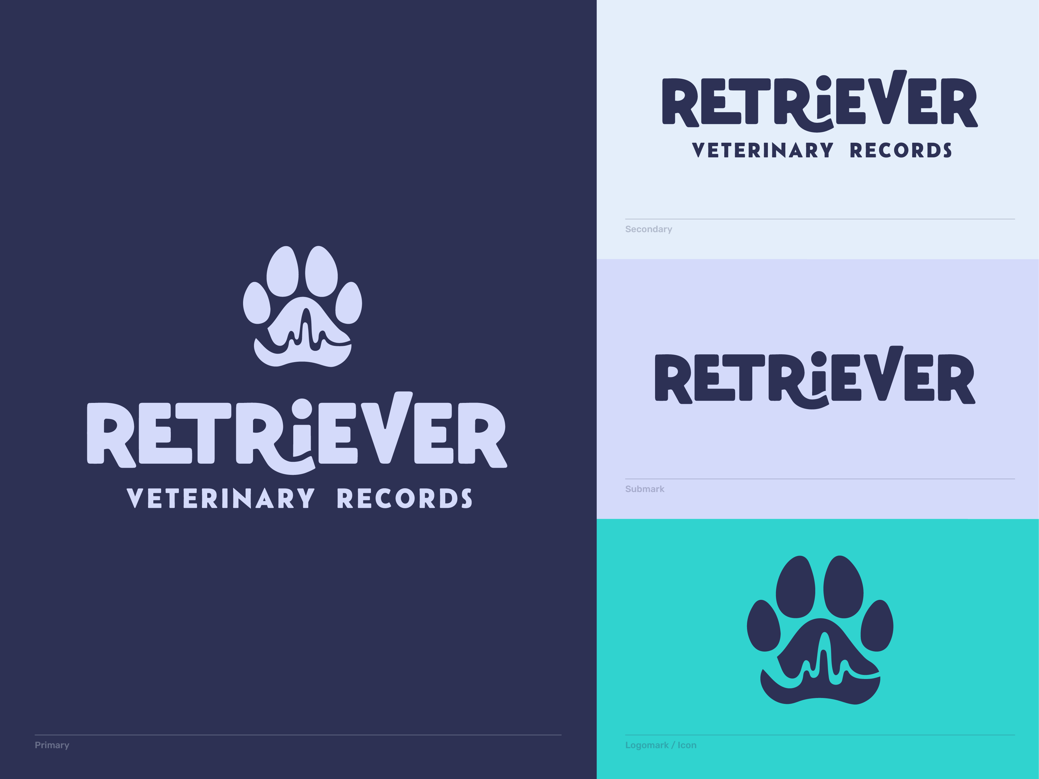 Retriever Brand Identity : Logo brand brand inspiration brand inspo branding design graphic design logo logo inspiration logo inspo logos pets purple brand typography vector
