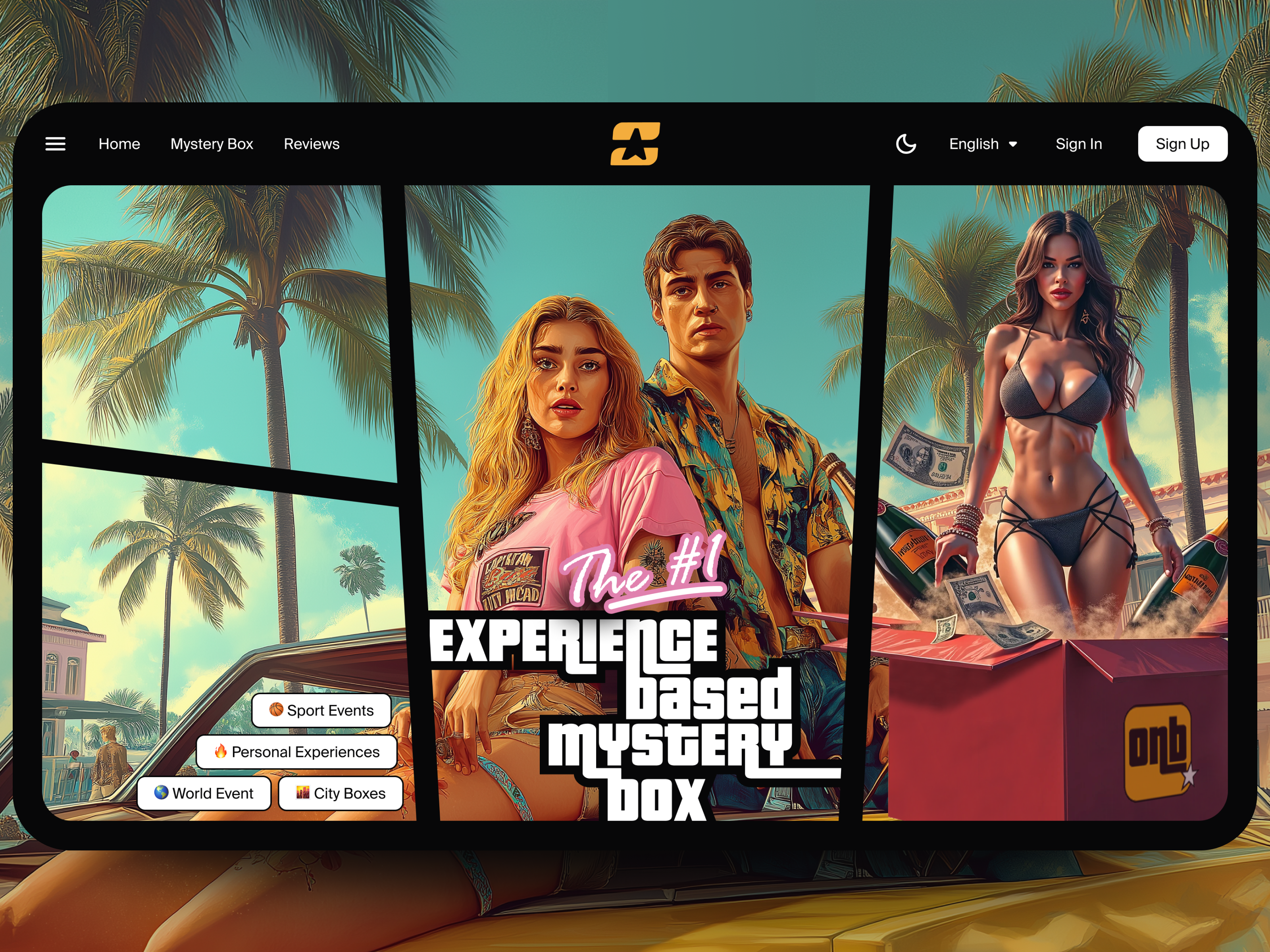Vice Vibes: GTA-Inspired Hero Designs betting casino crypto gambling game gaming gta gta6 gun landing lottery miami mysterybox retro sanandres shooting slots vicecity web3 webdesign