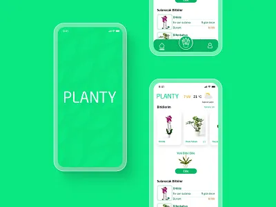 Planty - Smart Tracking for Thriving Plants concept freelance mert aslan atay mobile app plant plant app plant care planty ui uiux ux