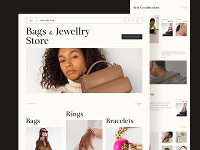 E-commerce Bag Store. Redesign Concept — 01 bags concept e commerce fashion femine minimalism online store photography rings typo typography ui ux webdesign