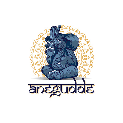 ANEGUDDE blue branding custom logo design dumbo elephant golden graphic design illustration indian design logo social media marketing ui ux vector