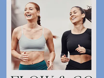 FLOW and GO athletic bold design brand identity branding community logo custom logo feminine design fitness branding logo design logo inspiration minimal logo modern branding running club running logo sports logo sporty design typography logo womens fitness