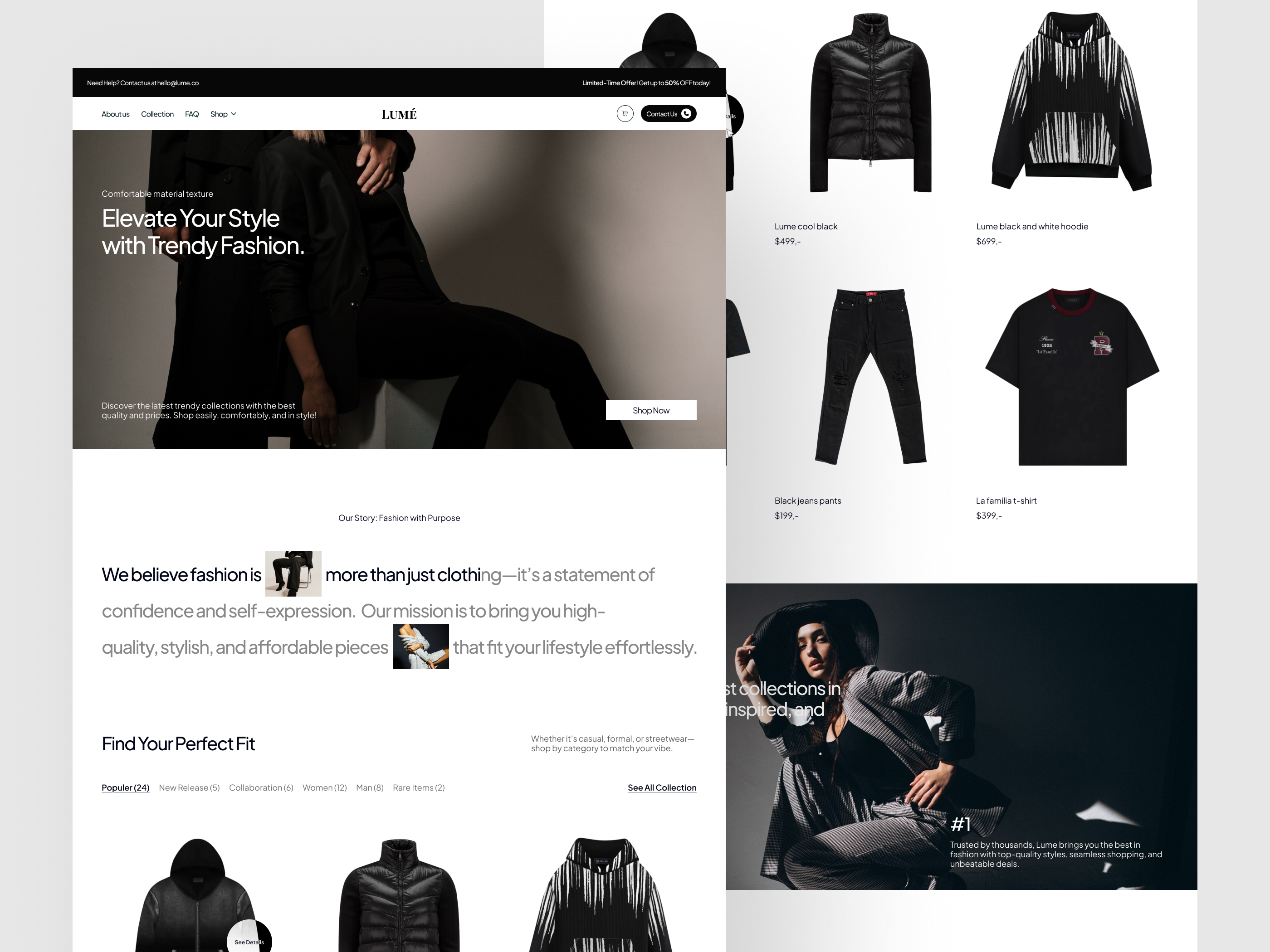 Lume - Fashion Website clean cleandesign design ecommerce fashion fashion design landing page ui ux website