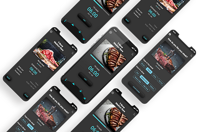 Steak Timer App app appdesign design graphic design mobileapp ui user interface ux uxdesign