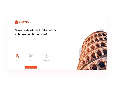 Cleanzy -Language Selection Page animation cleanzy countries design espana interface italy language modern page ui ui animation uiux united kingdom ux web web design