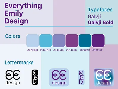 Brand Identity Sample, 2025 adobe adobe illustrator advertising branding branding identity color design fonts for fun graphic design icons lettering lettermarks logo palette purple student work symbols