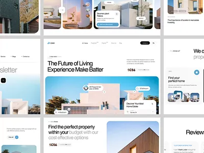 Nexim - Real Estate Landing Page landingpagedesign modernwebdesign propertysearch userexperience uxui webdesign