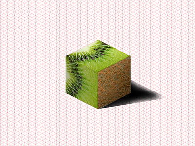 Isometric Kiwi Cube 3d art beer art design fruit graphic design illustration iso isometric kiwi layout perspective photoshop