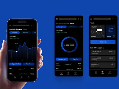 Finance Portfolio Mobile App cleanui data design finance fintech mobile modern portfolio ui ux visualdata