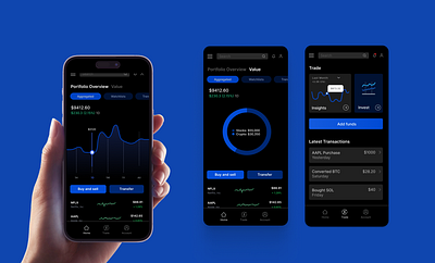 Finance Portfolio Mobile App cleanui data design finance fintech mobile modern portfolio ui ux visualdata