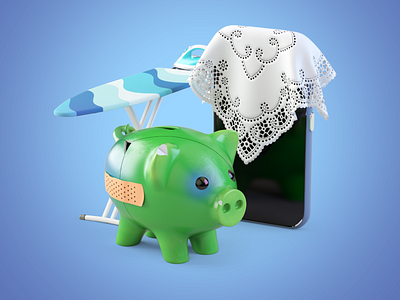 _______ 3d design illustration pig