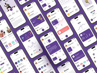 Fitness App Design android app app design application fitness fitness app ios iphone mobile mobile mobile app mobile app design mobile ui product design uiux uiux design user interface