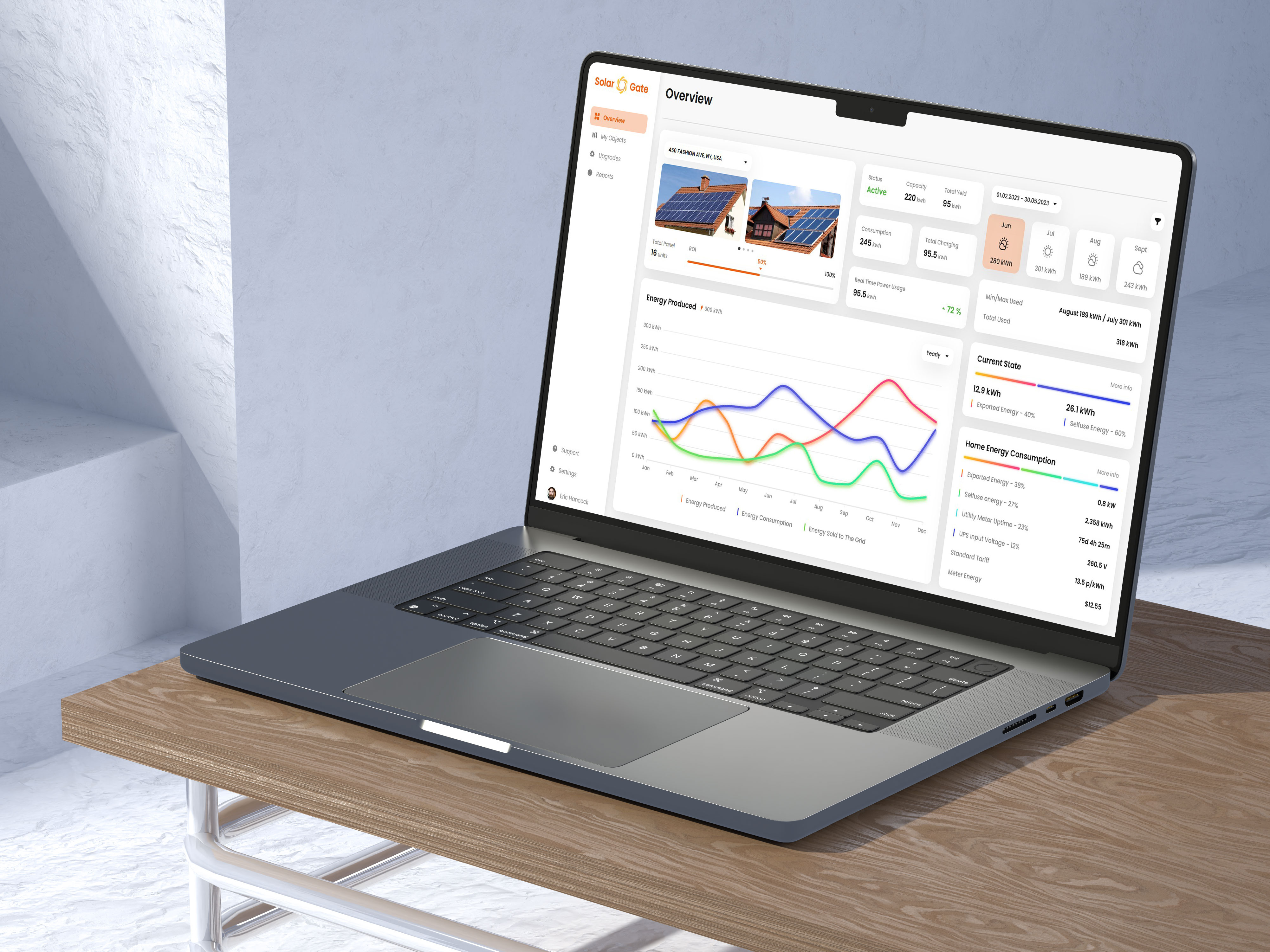 Dashboard Design for Investing in Solar Energy clean energy dashboard dashboard design energy management financial green energy solutions green solutions investment platform product design renewable renewable energy investments saas saas dashboard solar energy solar investing platform solar panel ui ux design uiux web design