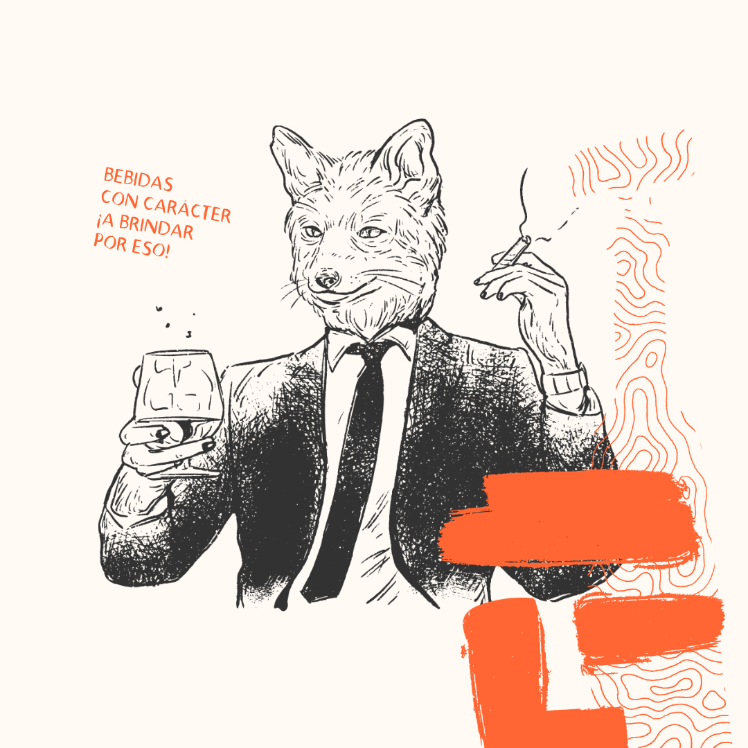 Whisky art cartoon character character design drawing drink fox illustration whisky zorro