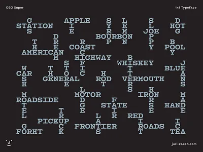 OBO Super Typeface americana black crosswords design font type typeface typography vertical