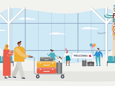 Arrival Advisor App concept illustration motion graphics