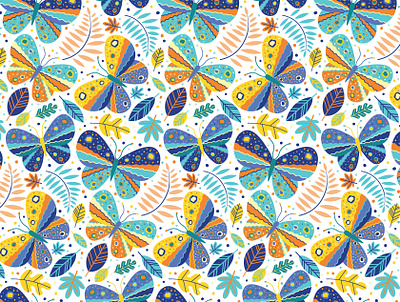 Colourful Butterflies (light version) butterflies butterfly colorful colourful design digital art digital arts digital illustration graphic design illustration pattern pattern design seamless pattern surface pattern