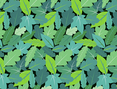 Green Leaves digital art digital arts digital illustration graphic design green greenery illustration leaf leaves pattern pattern design seamless pattern surface pattern