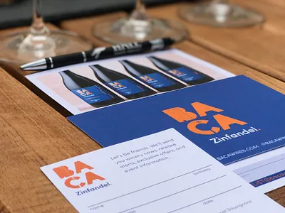 BACA Zinfandel branding label logo stationary wine