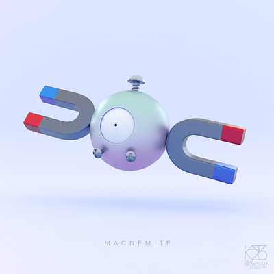Cute Magenemite 3D 3d character concept creative cute design illustration kavizo magnemite maya pokemon render