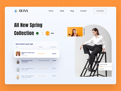 Oliva - Fashion Landing Page apparel clothes clothing brand e commerce fashion brand fashion store fashionblogger homepage landing page marketplace online store outfit spring collection streetwear web design web development website website design