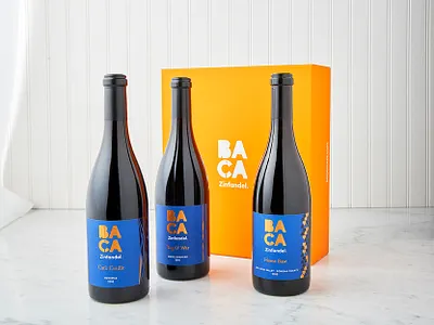 BACA Zinfandel baca bottles box branding labels logo packaging wine winery zinfandel