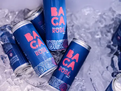 BACA Rosé baca branding cans logo packaging rose wine
