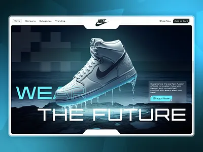 Futuristic Nike Shoes Web Design Concept figma futuristicdesign landingpage ui uiux ux webdesign websitedesign