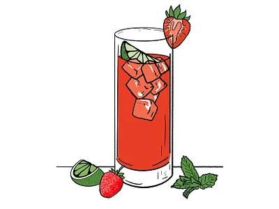 Strawberry Cocktail for A & R Illustration graphic design illustration