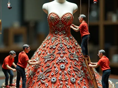 Miniature workers Dress Making branding graphic design motion graphics