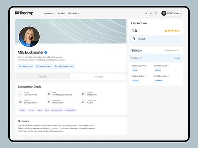 Recruitment Platform admin panel b2b company profile crm employee management hr management dashboard hr platform human resources linkedin product recruitment saas social startup ui ui elements user interface user profile ux web app
