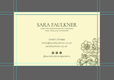 Minimalist garden style business cards business card flower garden gardening landscape landscaping leaf leaves petal petals plant plants