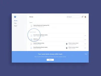 Onboarding - Dropbox Home, 2017 onboarding ui visual design