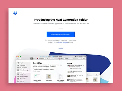 Landing page for Dropbox research experiment - 2017 visual design web design web development website design website development