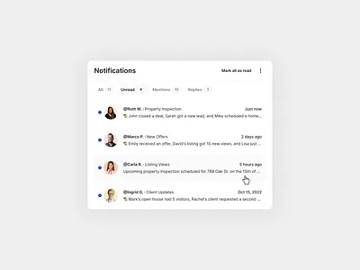 Notifications design fi figma ui web web design