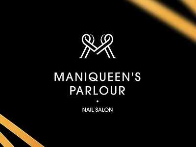 M beauty branding clean heart logo logodesign m maniqueen modern nail ribbon salon symbol