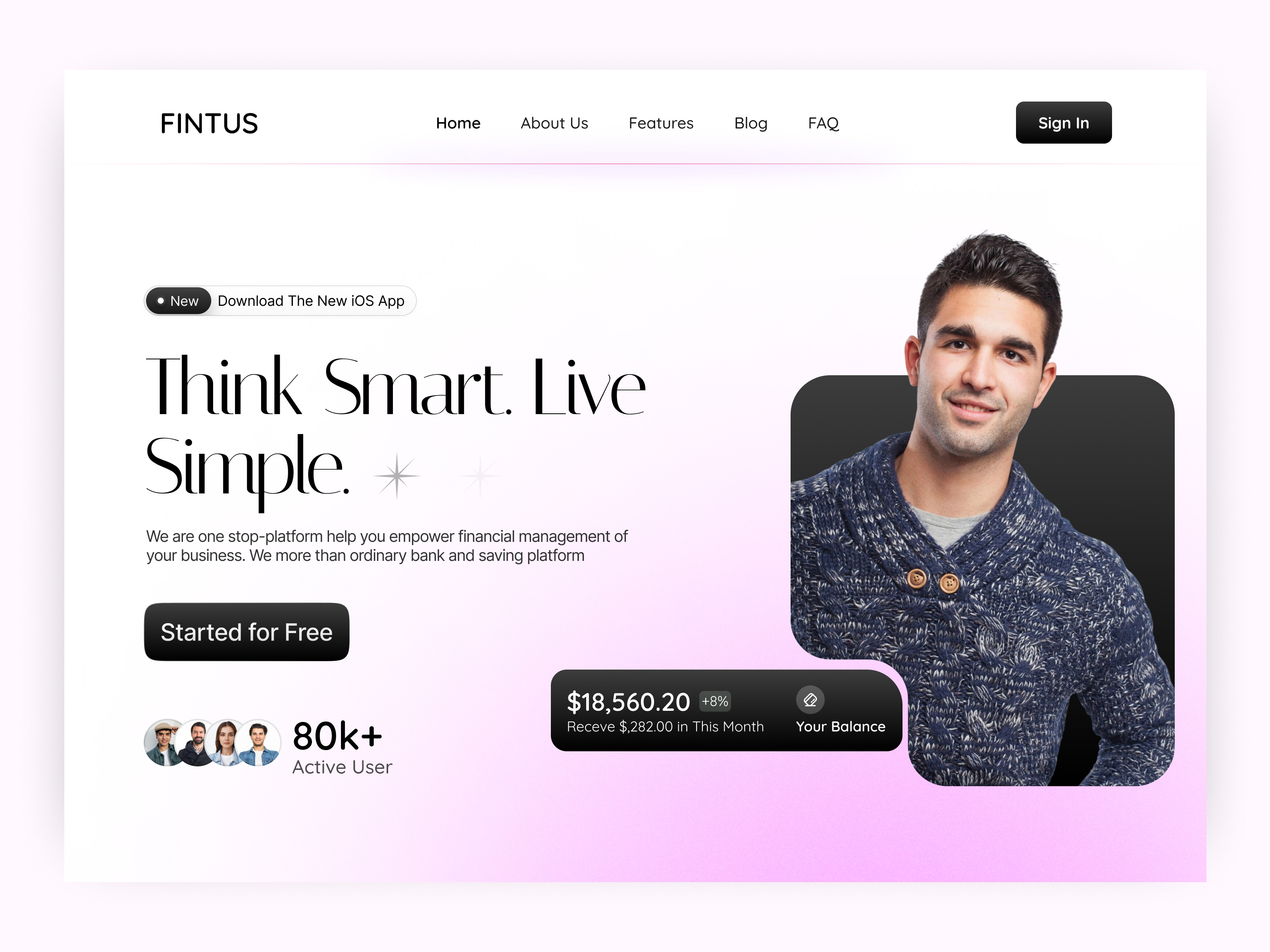 Modern Fintech SaaS Website UI antdesk banking banking app clean digital banking efatuix elegant finance finance app financial fintech fintech design fintechui landing page minimaldesign modern money saas website design