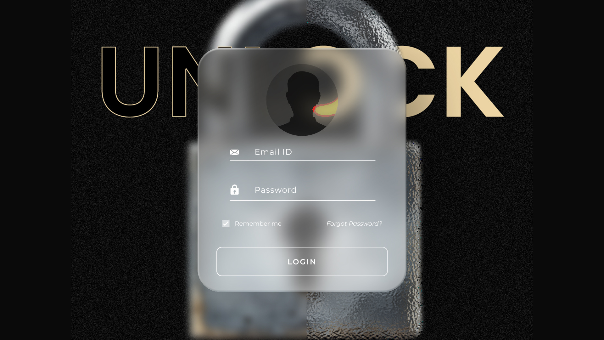 Login UI Glassy Effect - Glass Morphism Design Project for Web branding glassmorphism graphic design loginui ui webdesign