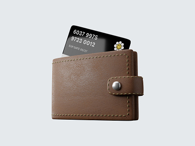Wallet 3D Icon 3d blender card design finance graphic design icon illustration money ui wallet