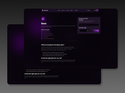 Prime Line - Plan Details Page clean creative design minimal modern plan plan details page plan single pricing details pricing single saas design saas plan saas website template ui ux web design webflow website design