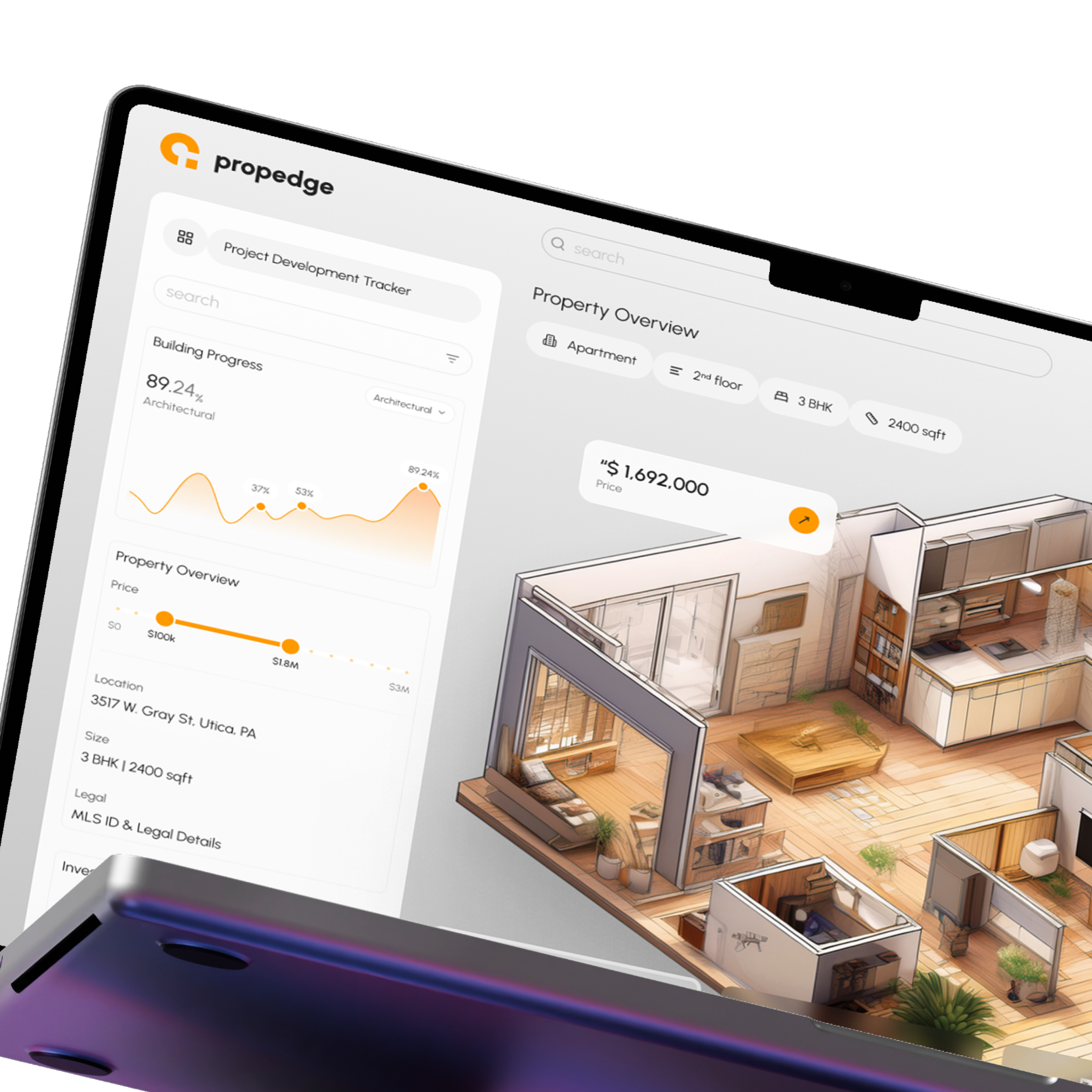 PropEdge 3d app branding design framer illustration typography ui ux