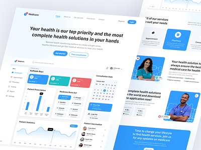 Landing Page - Medicare consultation doctors doctors appointment health health website healthcare hospitals hospitals management medical medical web design medical webapp medical website medicine patient patients pharmacy polyclinic schedule vaccination website